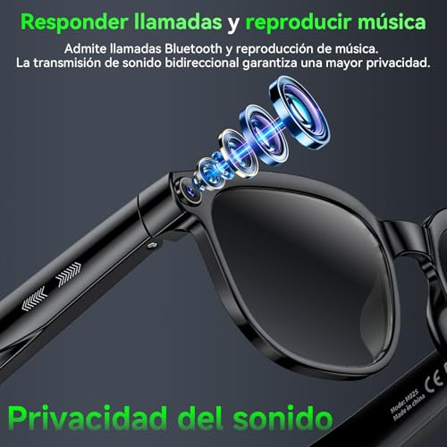 Hwagol AI Smart Glasses, Glasses with 8MP Camera, Smart Glasses with Photography/Recording/Bluetooth Calls/Music/Translation/Image Recognition