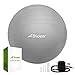 Trideer Exercise Ball (45-85cm) Extra Thick Yoga Ball Chair, Anti-Burst Heavy Duty Stability Ball Supports 2200lbs, Birthing Ball with Quick Pump (Office & Home & Gym) (Silver, L(58-65cm))