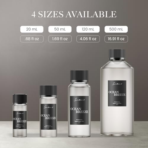Scentiment Ocean Breeze Diffuser Oil - Premium Hotel Scent with Notes of Bergamot, Lemon, Jasmine with Marine & Amber Home Scent, Hotel Fragrance Oil Diffuser Refill - 16.91 fl oz (500 mL) | Premium Hotel Scent with Notes of Bergamot, Lemon, Jasmine with Marine & Amber Home Scent,Hotel Fragrance Oil Diffuser Refill