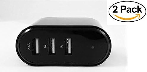 USB Wall Charger (2 Pack) 3 Port Smart Technology with 22W 5V 4.4A Folding Plug for all iPhone iPads models, Samsung mobile tablets, Kindle tables, and other mobile and tablets.
