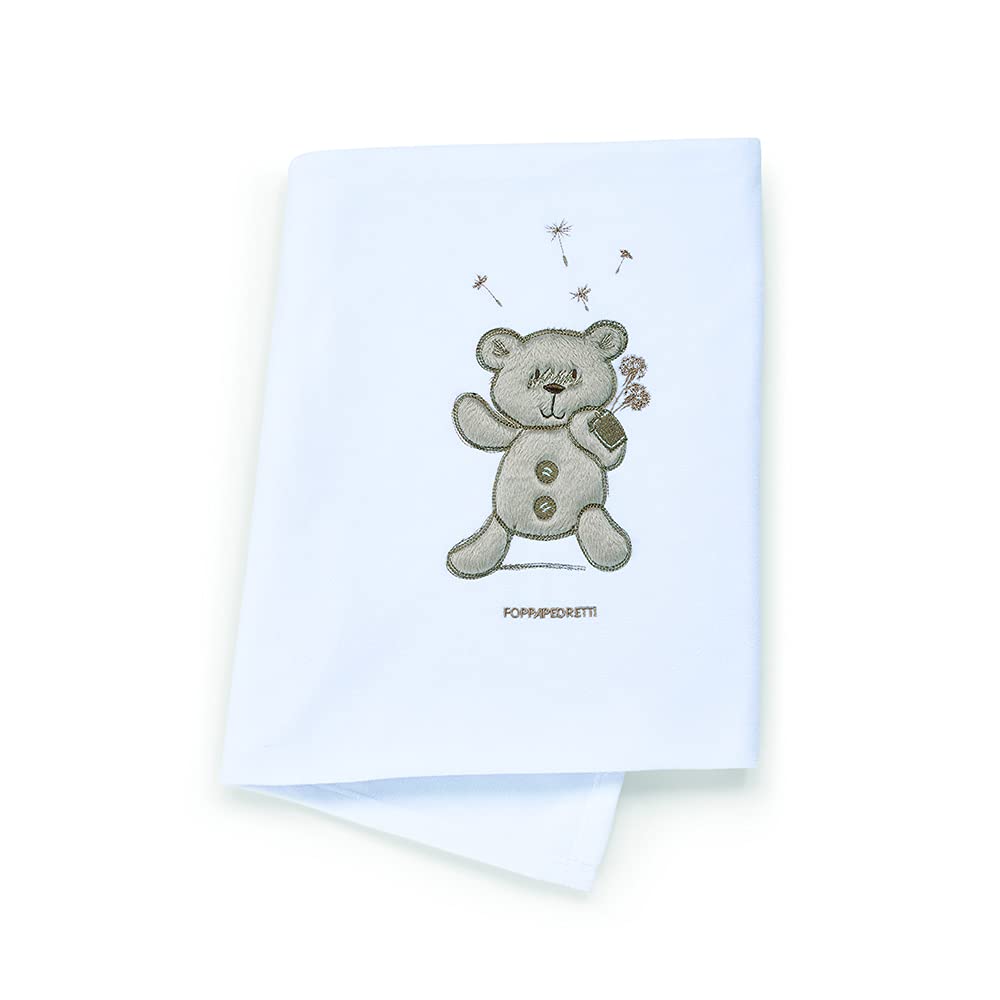 Foppapedretti, My Little Love Fleece Blanket, White