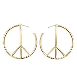 Peace Sign Symbol Geometric Stud Earrings Jewelry