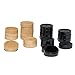 WE Games Wooden Checkers Pieces Only (1.5 inch), Checker Board Game & Backgammon Pieces, 24 Natural and Black Stained Stackable Ridges with a Drawstring Storage Bag, Replacement Game Piece