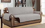 Le Benton Reversible Sofa Cover, Quilted Pet Couch Slipcover, Elastic Strap, Machine Washable - Grey/Brown