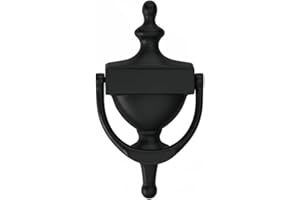 khtumeware Solid Brass Door Knocker, Victorian Rope Type, 7”, Matte Black, 1 Pack