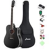 Donner DAG-1CB Black Beginner Acoustic Guitar Full Size, 41