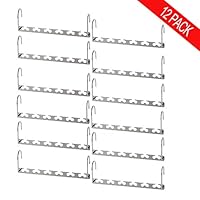 Bloberey Space Saving Hangers Metal Magic Cascading Hanger 10 Inch 6 x 2 Slots Closet Clothing Hanger Organizers（Pack of 12）