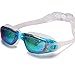 GAOGE Swim Goggles,Swimming Goggles + Swim Cap + Case + Nose Clip + Ear Plugs, Triathlon Swim Goggles Mirror Coated Lenses Anti-Fog Shatterproof UV Protection for Adult Men Women Youth Kids LakeBlue