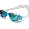GAOGE-Swim-GogglesSwimming-Goggles-Swim-Cap-Case-Nose-Clip-Ear-Plugs-Triathlon-Swim-Goggles-Mirror-Coated-Lenses-Anti-Fog-Shatterproof-UV-Protection-for-Adult-Men-Women-Youth-Kids-LakeBlue
