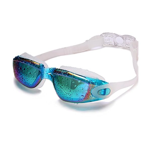 GAOGE-Swim-GogglesSwimming-Goggles-Swim-Cap-Case-Nose-Clip-Ear-Plugs-Triathlon-Swim-Goggles-Mirror-Coated-Lenses-Anti-Fog-Shatterproof-UV-Protection-for-Adult-Men-Women-Youth-Kids-LakeBlue