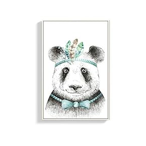 Framed Canvas Wall Art for Living Room, Bedroom Cartoon Animals Canvas Prints for Home Decoration Ready to Hanging - 16x24 inches