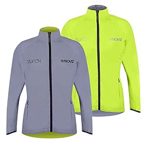 Proviz Women’s Switch Reflective Women’s Switch Reflective Cycling Jacket – Silver/Yellow, Size 6