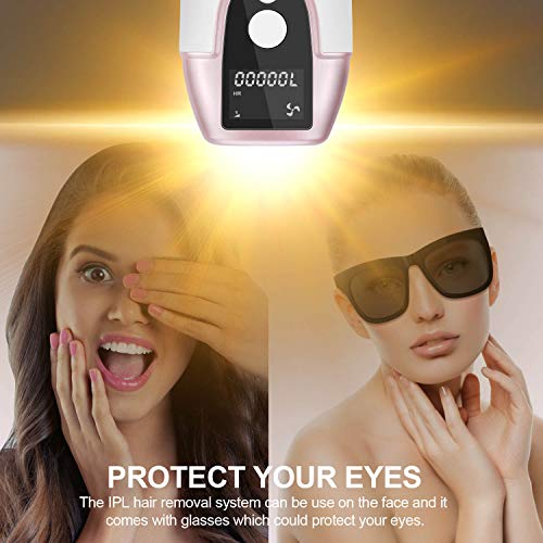 IPL Hair Removal System for Women, OOWOLF Permanent Painless 700,000 Flashes Facial Body Professional Hair Remover Device for Bikini line, Legs, Arms, Armpits Wholebody with Manual/Auto Settings