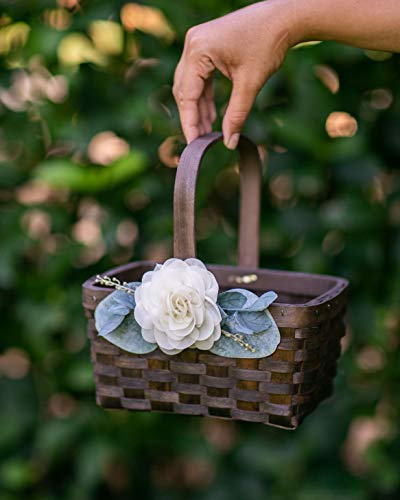 Flower Girl Basket - Wood Wedding Toss Petal Basket - Boho Flower Girl Basket by Ragga Wedding