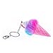 Skywisewin Sparkly Ice Cream Cone Keychain Bag Charm, Pom Pom Fur Unicorn Keychains Silver Key Rings,Pink,Small