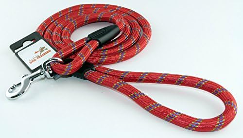 Introductory Offer 48% Off - Premium Quality Mountain Climbing Rope Dog Leash - 6 Feet - Great Lead for Walking, Training and Hiking with your Dog or Puppy - Red