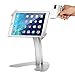 SMONET Desktop Anti-Theft Kiosk & Pos iPad Stand Holder Enclosure with Lock and Key for Tablets iPad, iPad Air, iPad Mini, 9.7 inch iPad Pro, Samsung Tablets (Silver)