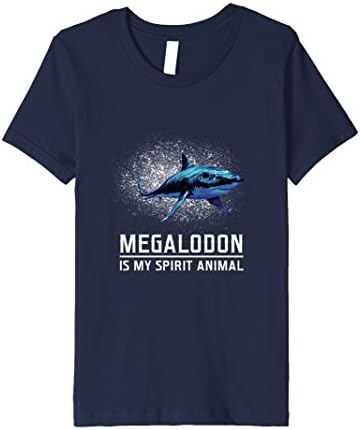 unisex-child Funny Megalodon Is My Spirit Animal T-shirt Sea Shark Zoo  6 Navy