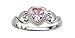Sterling Silver October CZ Simulated Birthstone Baby Ring with Heart