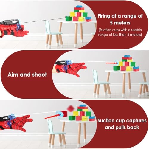 ovixa Superhero Spider Web Shooter Toy – Wrist Launcher with Gloves for Boys, Men & Kids | Cool Party Gadget, Cosplay Toy Gift