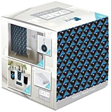 Indecor Home Bath in a Box 18-Piece Bathroom Set, Geometric, Blue