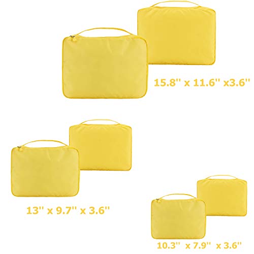 Waterproof Packing Cubes 6 Set for Suitcases Carry on Luggage Organizer