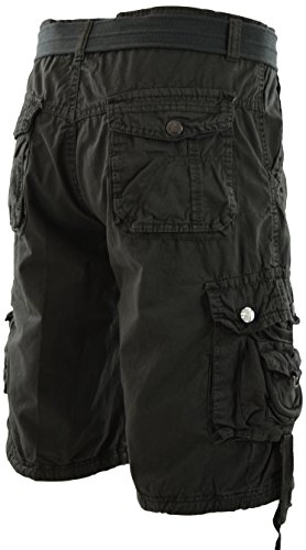 ChoiceApparel Mens Cargo Shorts with Belt (Many Pockets) (32, 101-Charcoal)