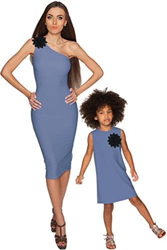 PineappleClothing Mother Daughter Blue-Gray Matching Outfits-Mommy and Me Dresses