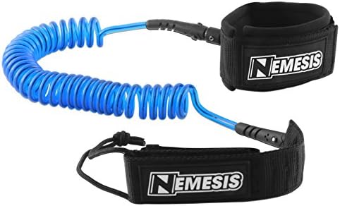 Nemesis Surf 10-Feet Double Stainless Steel Swivels and Triple Rail Leash, Blue