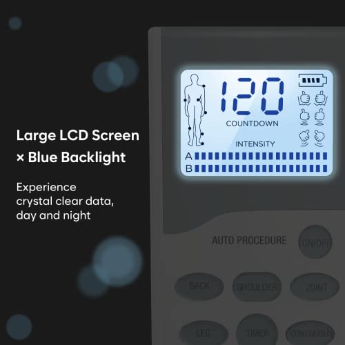 Easy@Home TENS Unit Muscle Stimulator Massager - More Pulse Intensity Range, Rechargeable Battery and Backlit LCD Display - Pain Relief Device EHE012PRO