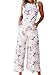 FANCYINN Floral Wide Leg Jumpsuits for Women Sleeveless Tie Back Casual Loose Rompers with Pockets S