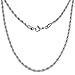Silvadore 4mm Rope Mens Necklace - Silver Chain Twist Stainless Steel Jewelry - Neck Link Chains for Men Man Male Women Boys Girls - 18