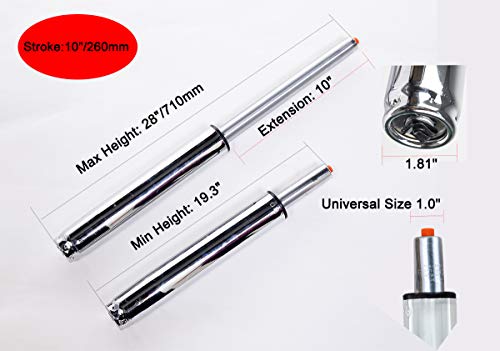 FRNIAMC Replacement Barstool Gas Lift Cylinder Chrome,Tall Hydraulic Piston Pneumatic Shock Universal Size, Full Stool Height (Extended Height:28''/710mm) - Thumbnail 2