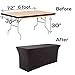 Buybility 6ft Spandex Fitted Tablecloth Premium 210 GSM Heavy Duty Weight Cover 72 x 30 Rectangular Table Black Elastic Pro 4 Way Stretch Vendor Event Trade Show Wedding Birthday Party DJ Kiosk