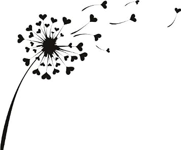 Amour Coeur Fleurs Pissenlit Stickers Mural Art Mural