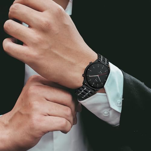 Suuira Band Compatible with Amazfit GTR 4/3 / 3 Pro / 2 / 2e / Stratos 2 / 2S / 3, Stainless Steel Replacement Strap Compatible with Amazfit Bip 5 / Balance (Black/Silver)