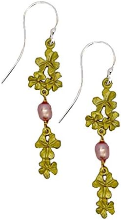 Pink Clover Leaf & Pearl Necklace by Michael Michaud for Silver Seasons - NEW