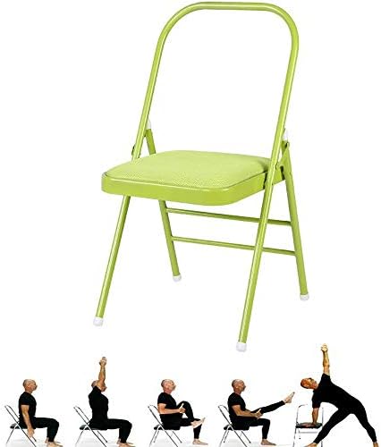 SAJyj Backless Yoga Chair Prop - Flexibility and Strength Training Tool (Color : Green)