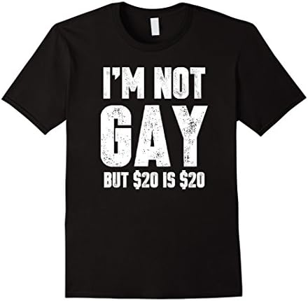 Men's I'm not Gay But 20 is 20 Shirt - Dark Shirt XL Black