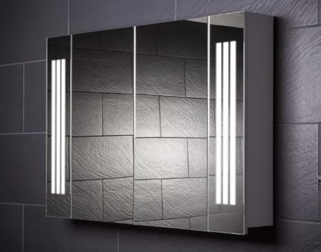 Galdem Spiegelschrank LOFT100 / großer Badezimmerschrank 100cm / 2 türig/mit trendiger Beleuchtung T5 Leuchtstofflampe/Softcl