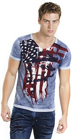 Rass Vintage Collection American Flag T-shirt – Men’s Tee Shirts MJC5037-NVY-XL