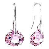 Valentines Day Gifts Pugster Clear Shell Swarovski Elements Crystals Dangle Earrings (Rose Pink)