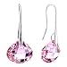 Valentines Day Gifts Pugster Clear Shell Swarovski Elements Crystals Dangle Earrings (Rose Pink)