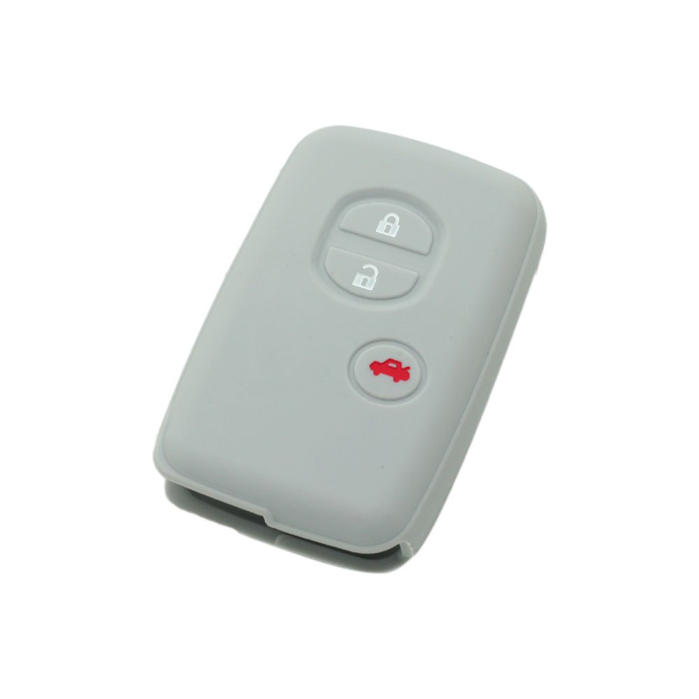 BROVACS Silicone Cover Protector Case Holder Skin Jacket Compatible with TOYOTA 3 Button Smart Remote Key Fob CV9403 Grey