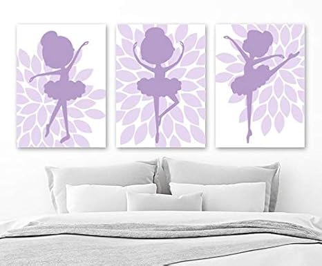 Amazon Com Blafitance Ballerina Wall Art Lilac Purple Baby