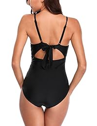 Anfilia Traje de baño de una pieza para dama con corbata y lazo