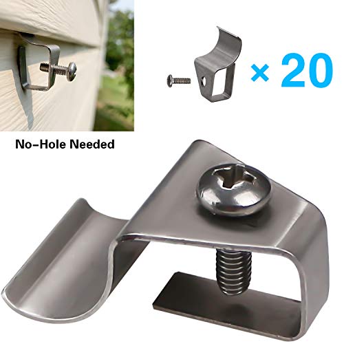 Vinyl Siding Clips Hooks No-Hole Needed Siding Screws Hanger for Mount Home Security Camera (20 Pack)