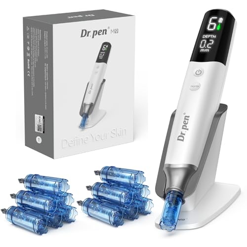 Dr. Pen M9 Dermapen Microneedling,Stylo Microneedling Sans Fil Nouvelle Version 2026 avec 12 Cartouches,6 Vitesses, Écran LED et Contrôle Précis de Profondeur pour le Visage et les Soins de la Peau