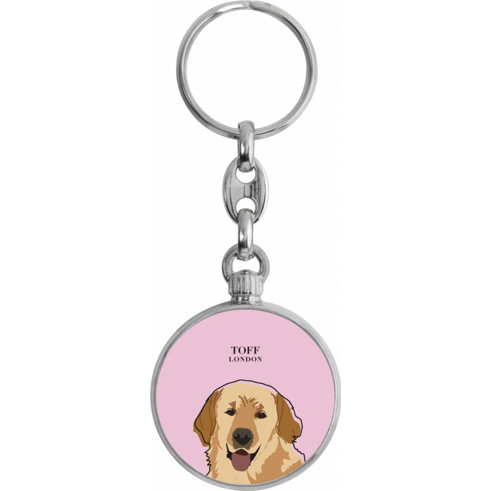 Toff London Beige Golden Retriever Dog Head Keyring