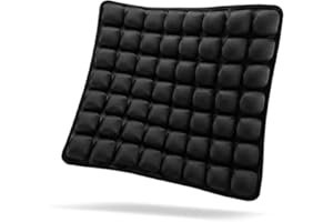 SUNFICON Air Cushion Inflatable Chair Air Seat Cushion Car Portable Breathable Comfort Cushion Office Wheelchair Pad Orthopedics Pain Pressure Relief Cushion Camping Seat Mat 18 x 16 x1 in Black